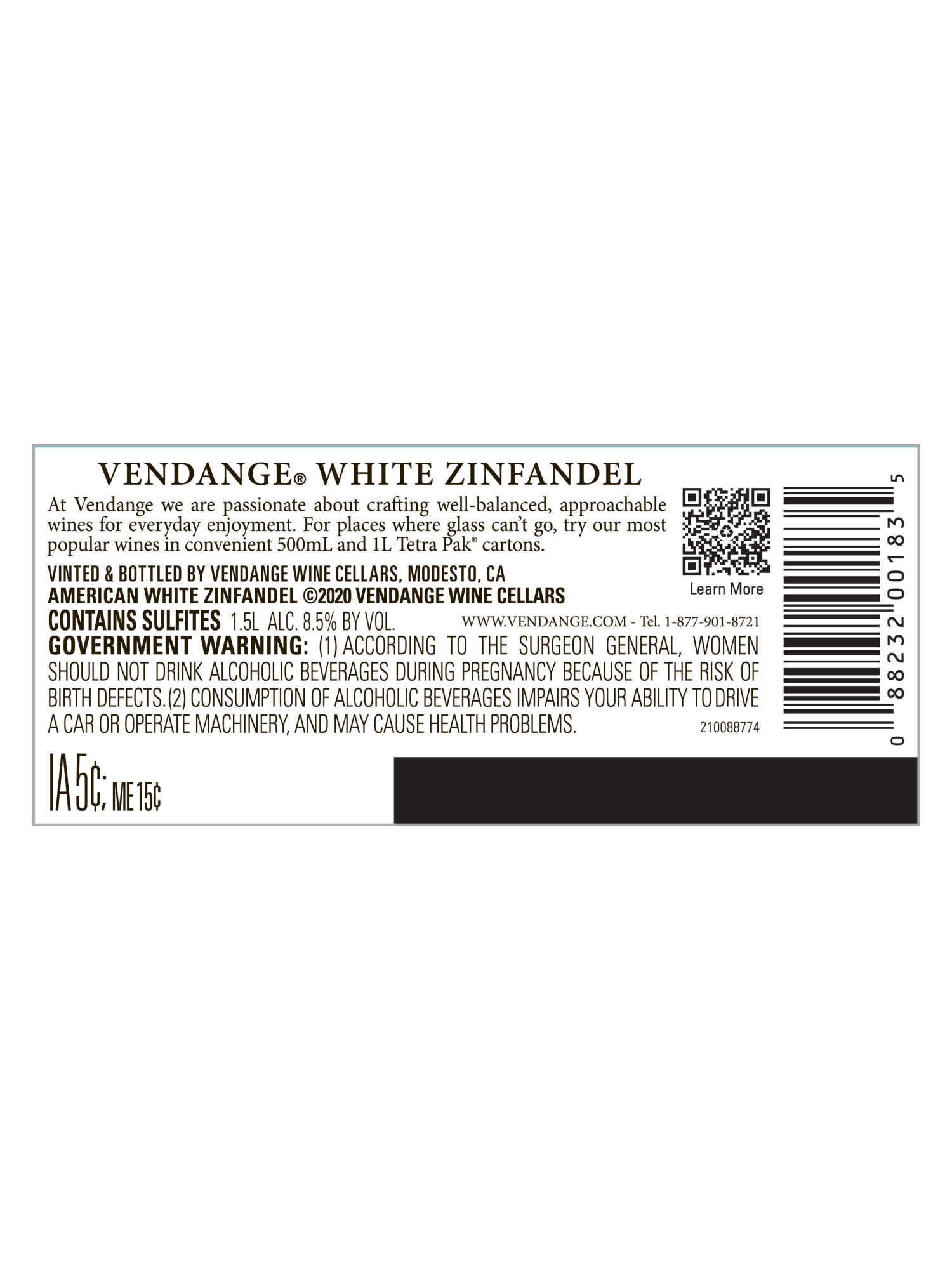 Vendange White Zinfandel 1.5L image number 5